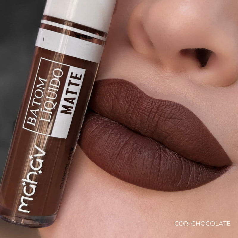 Batom Líquido Matte Chocolate Mahav